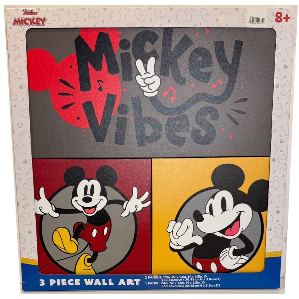 Disney's Mickey Mouse Vibes Canvas Wall Art 3-piece Set by Idea Nuova